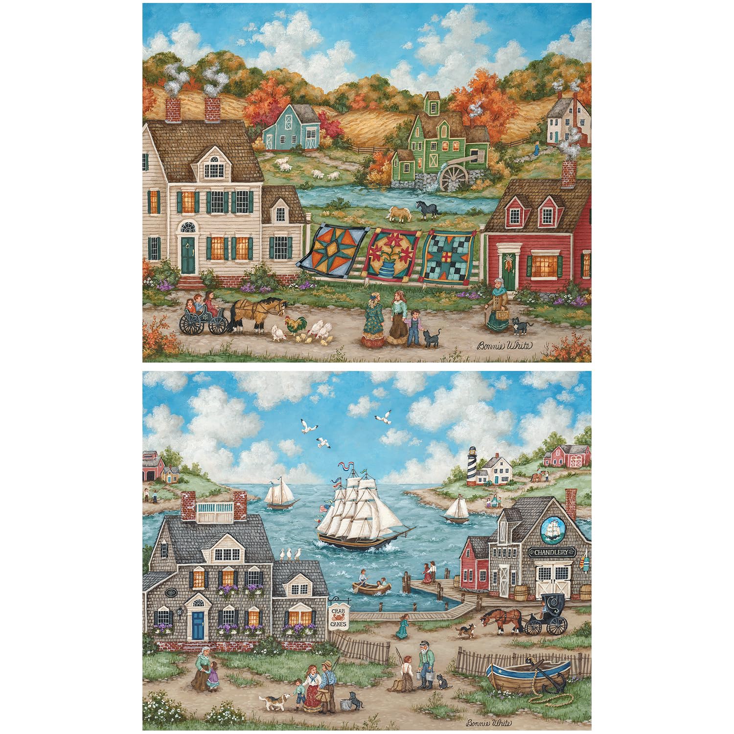 Bits and Pieces 4 Jigsaw Puzzle Set, 1000 Piece Puzzles, 20x27