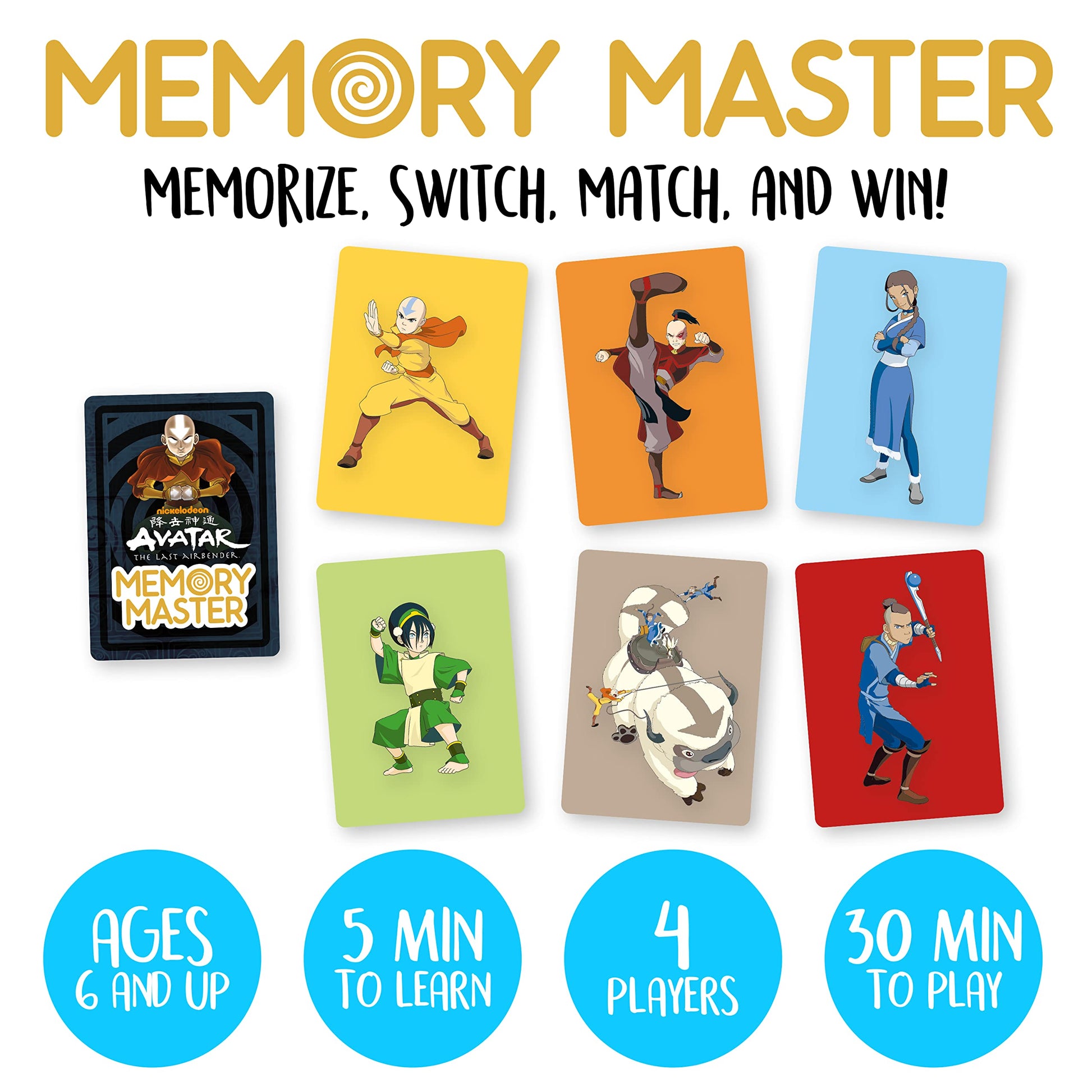 AQUARIUS Avatar Memory Master Card Game - Fun Family Party Game for Kids, Teens & Adults - Entertaining Game Night Gift - Officially Licensed Avatar