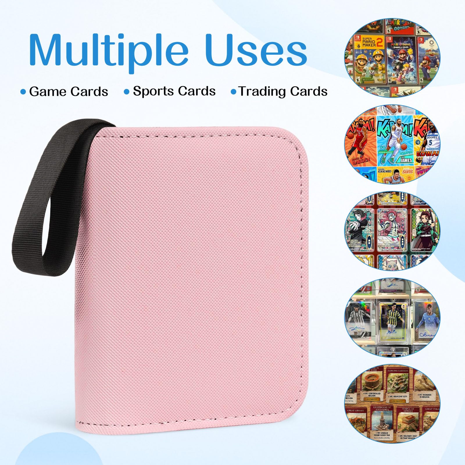 1 Pocket Card Binder - Collectible Trading Card Album, Single Card Holder with 20 Pages, Holds 40 Cards, Side-Loading Mini Binder for TCG, MTG