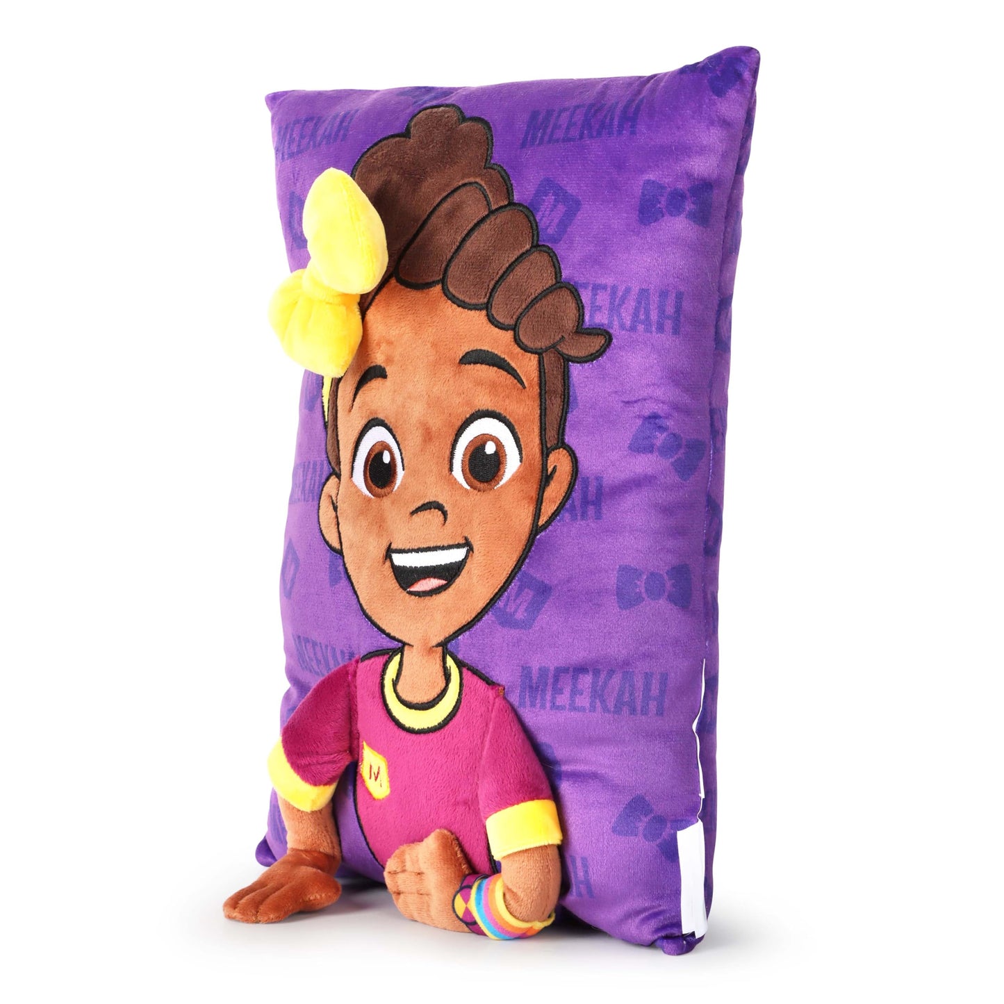 Jay Franco Snuggle Pillow - 15 Inch Kids Ultra-Soft Stuffed Plushie & Cozy Throw Pillow, Official Licensed Character Cushion, Purple - Meekah