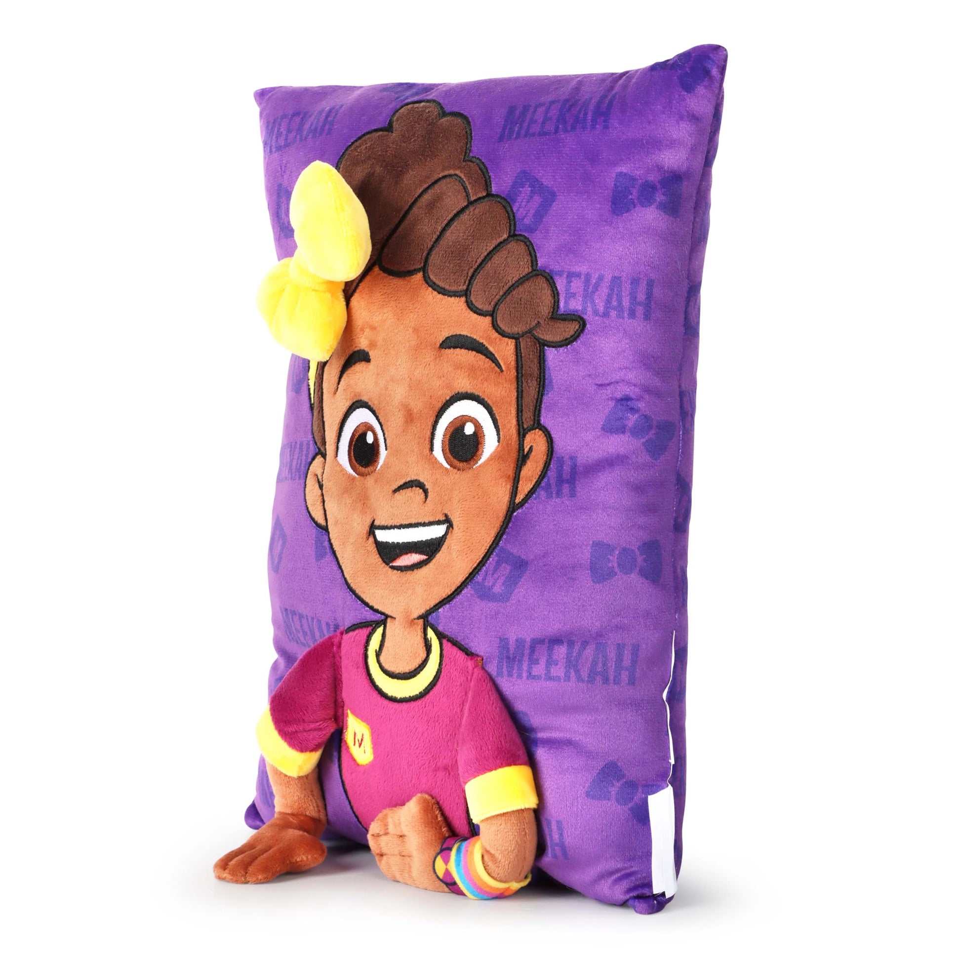 Jay Franco Snuggle Pillow - 15 Inch Kids Ultra-Soft Stuffed Plushie & Cozy Throw Pillow, Official Licensed Character Cushion, Purple - Meekah
