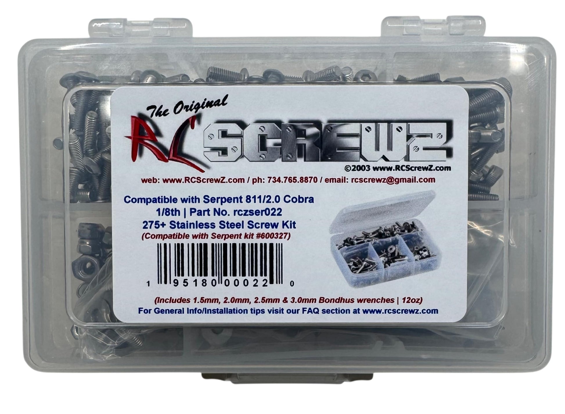 RCScrewz Compatible with Serpent 811/2.0 Cobra Stainless Screw Kit