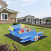 Wooden Sandbox, Outdoor Sand Box Bottom Liner, Adjustable Height & Rotatable Canopy for Ages 3-8, Spacious Kids Sand Pit for Beach, Patio, Backyard