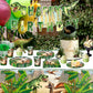 Dinosaur Theme Birthday Party Supplies Dinosaur Party Decoration Includes Plates Napkins Cups Forks Dino Banner Tablecloths Tableware for Birthday