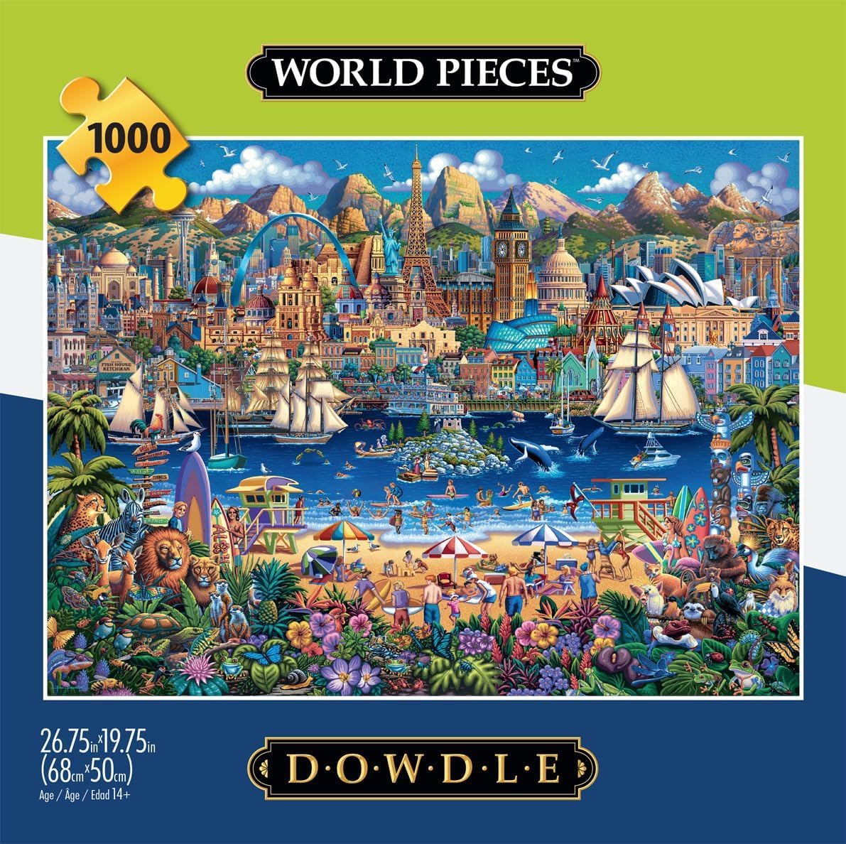 Buffalo Games - Dowdle - World Pieces - 1000 Piece Jigsaw Puzzle for Adults -Challenging Puzzle Perfect for Game Nights - Finished Size is 26.75 x