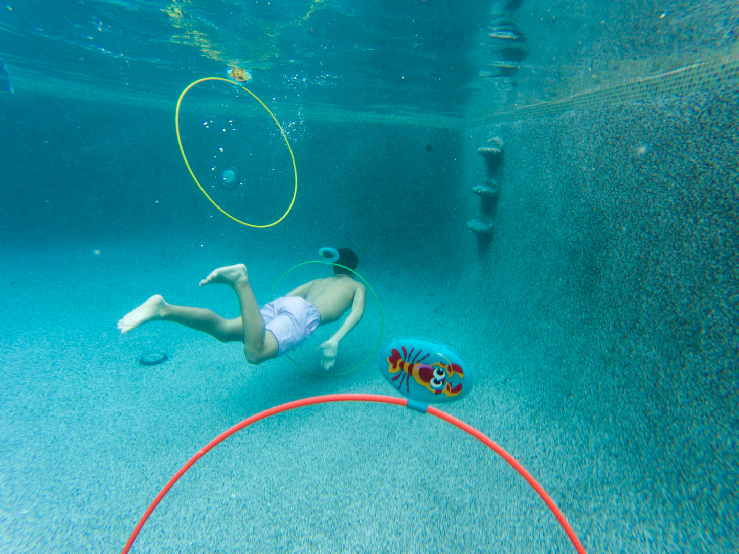 Water Sports Swim Thru Rings: 3-Pack 30-Inch Collapsible Rings, Depth Adjustable Pool Toys for Swimming Pool - Essential Water Toys and Pool
