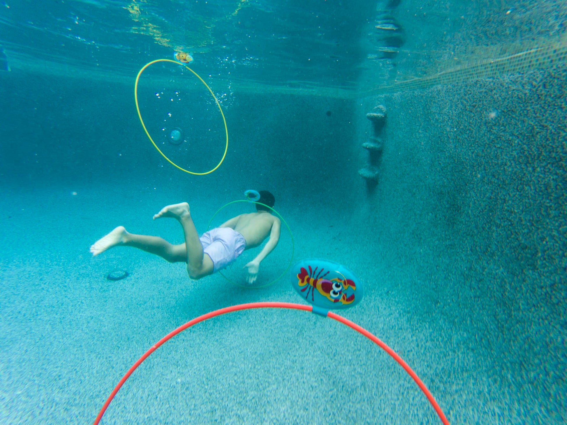 Water Sports Swim Thru Rings: 3-Pack 30-Inch Collapsible Rings, Depth Adjustable Pool Toys for Swimming Pool - Essential Water Toys and Pool