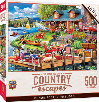Masterpieces 550 Piece Jigsaw Puzzle for Adults, Family, Or Kids - The Secluded Cabin - 18"x24"