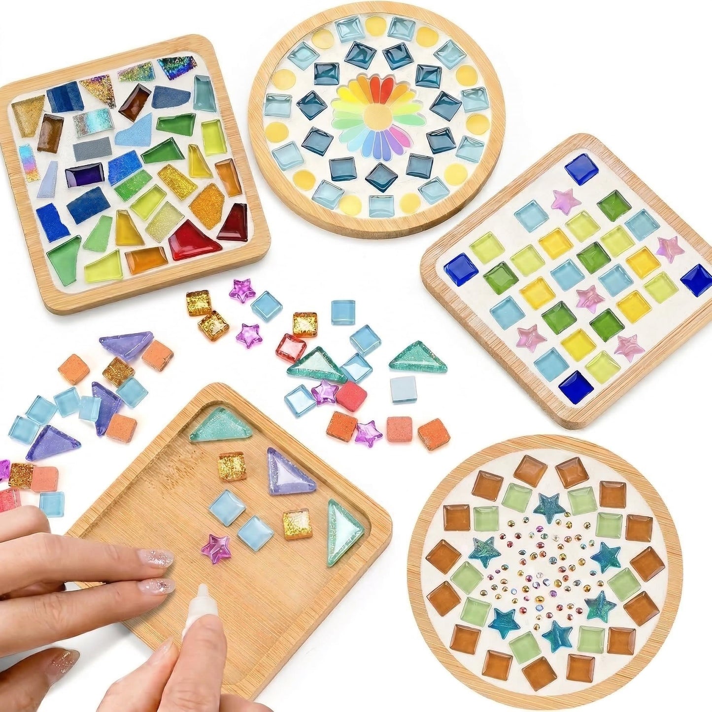 LANGIFT DIY Mosaic Coaster Making Kit for Adults & Beginners