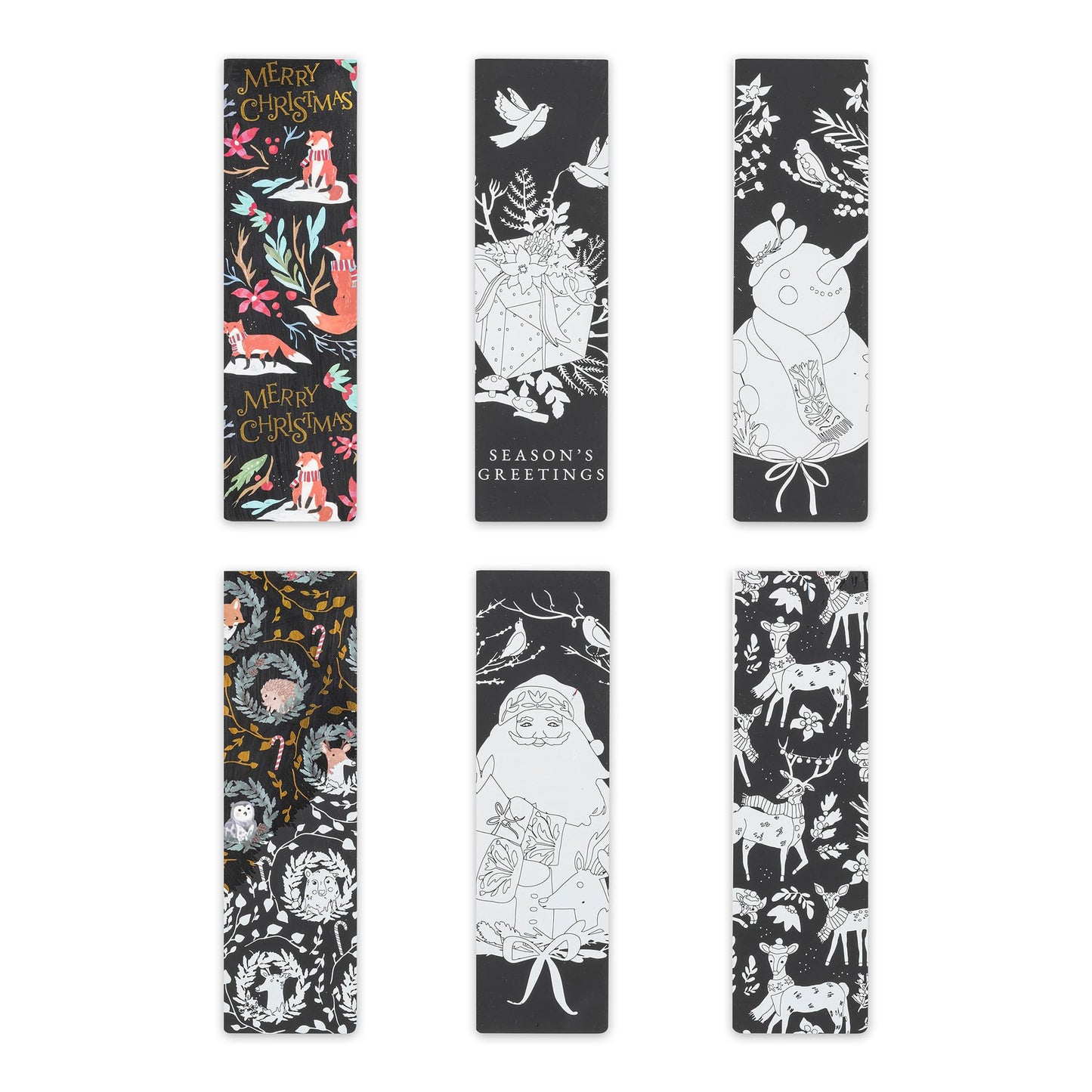 Brea Reese: Scratch Art Bookmark Kit - Woodland Holiday - 10 Bookmarks, Metallic Guided Art, Holiday-Themed, Family-Friendly, Calming Adult Craft Kit