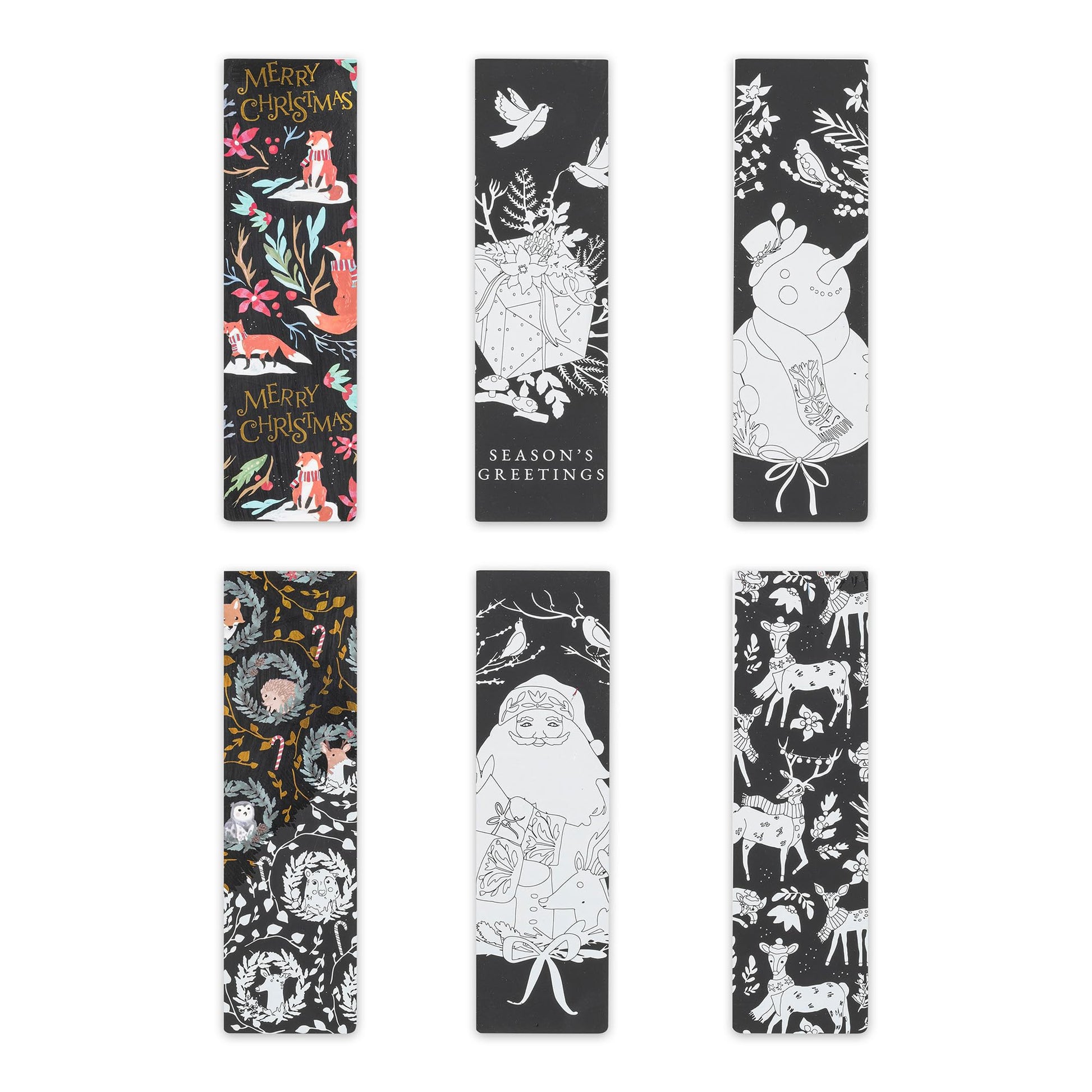 Brea Reese: Scratch Art Bookmark Kit - Woodland Holiday - 10 Bookmarks, Metallic Guided Art, Holiday-Themed, Family-Friendly, Calming Adult Craft Kit