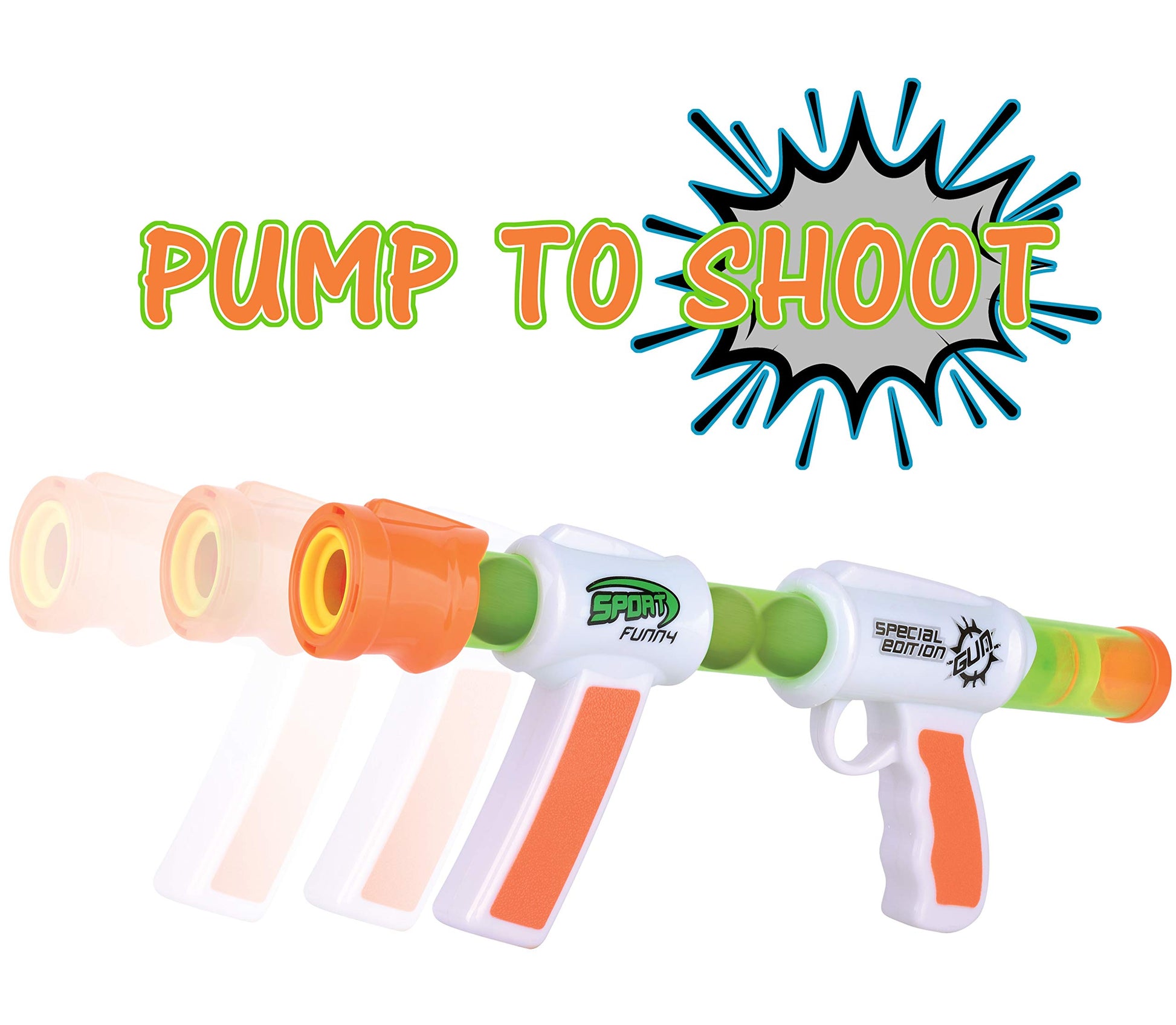 Kiddie Play Atomic Power Popper Gun Ball Shooter with Foam Balls for Kids