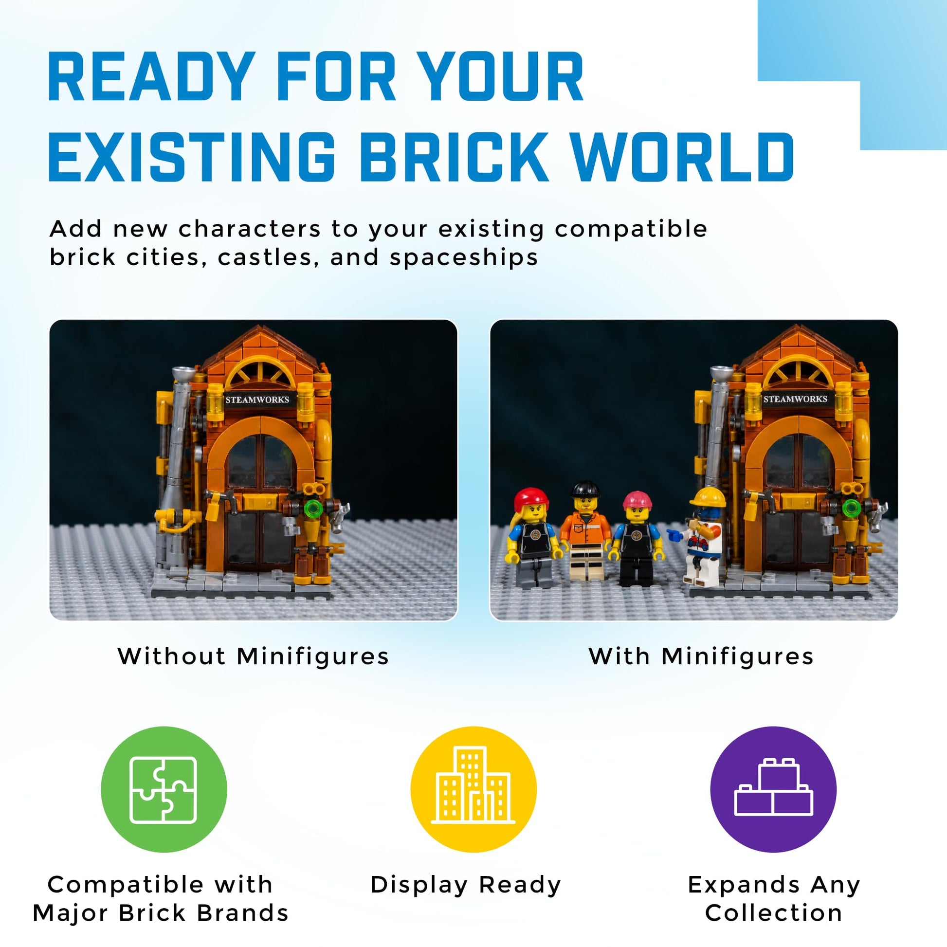 Brick Loot Minifigures Pack of 10, Random Minifigure Pack, Set of Authentic Minifigs, Unique Brick Characters with Accessories, Compatible Toy