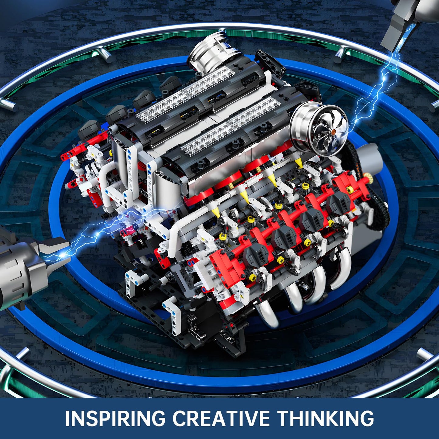 Mould King V8 Engine Building Set, 2718 Pcs Model Kit for Adults 14+