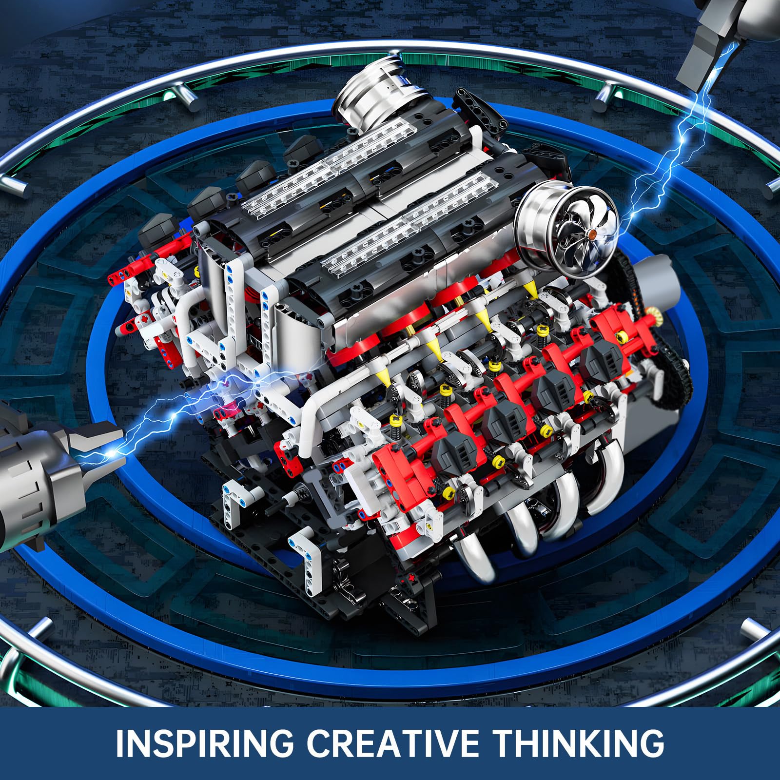 Mould King V8 Engine Building Set, 2718 Pcs Model Kit for Adults 14+