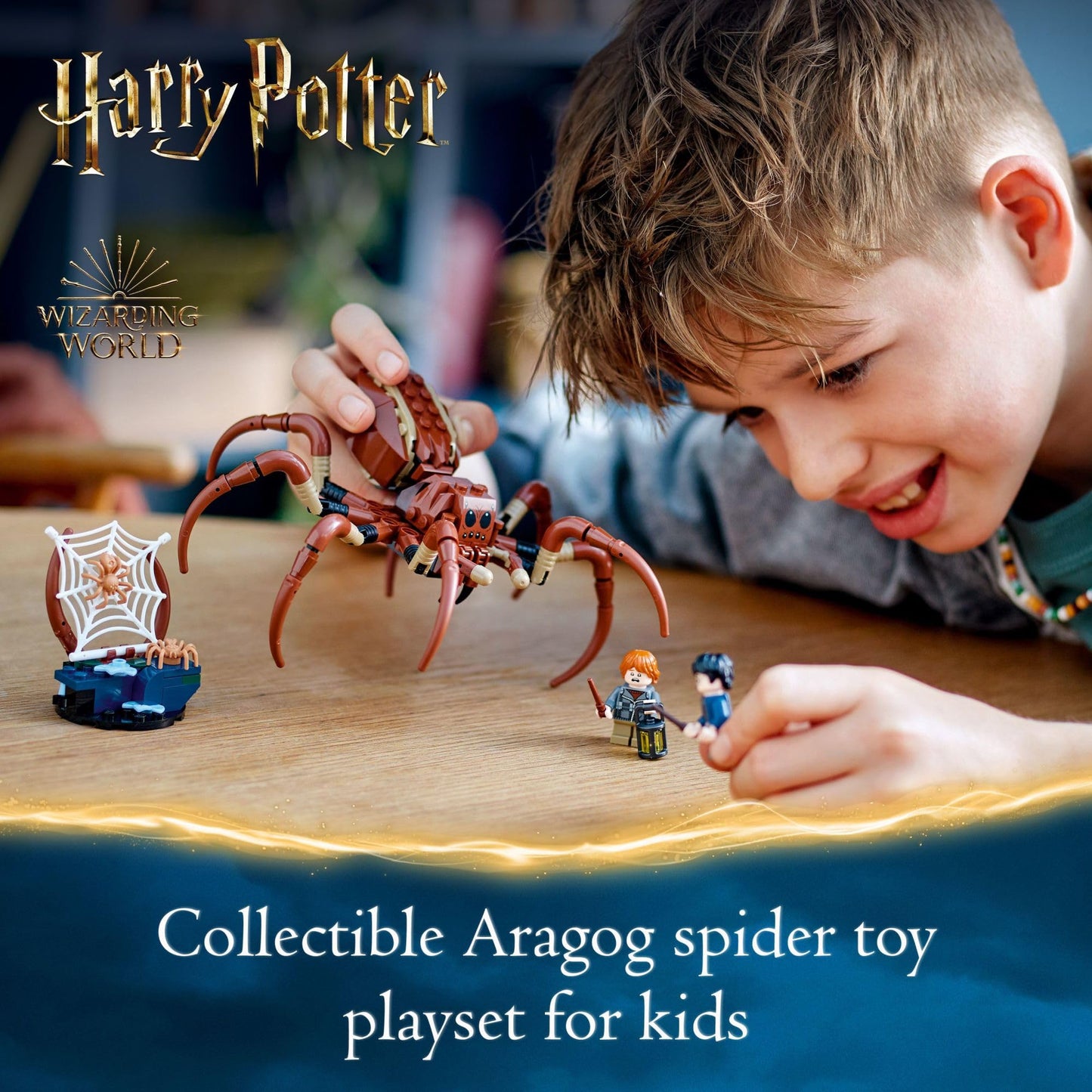 LEGO Harry Potter Aragog in The Forbidden Forest, Spider Toy Playset for Kids, Harry Potter Collectible with Magical Creature and 2 Minifigures, Harry
