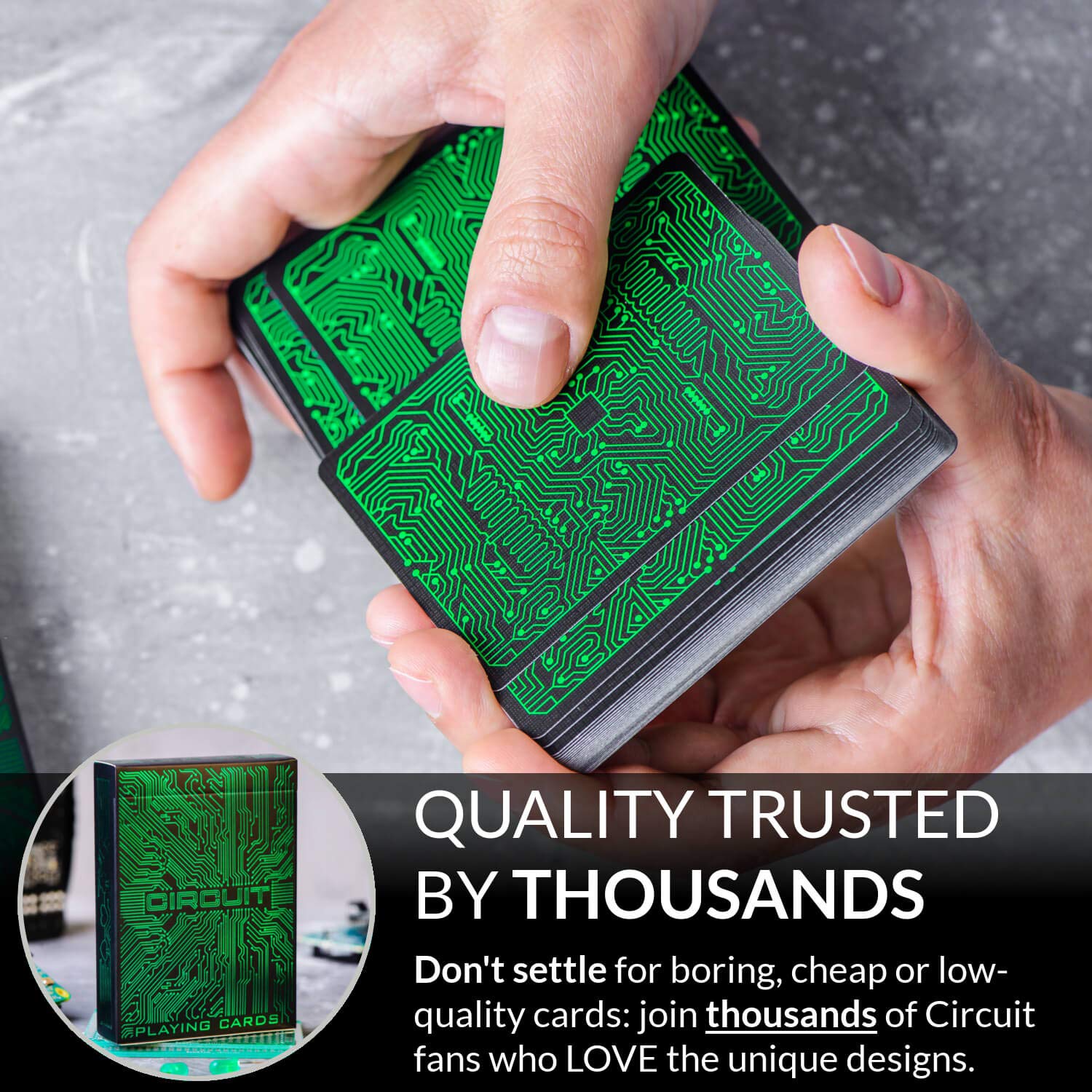 Circuit Neon Green Playing Cards with Free Card Game eBook, Creative Deck of Cards, Premium Card Deck, Cool Poker Cards, Unique Bright Colors for Kids