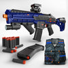 SOFITEN Automatic Toy Gun with Adjustable Scope, Electric Toy Sniper Rifle Foam Dart Blaster with Vest, Flashlight, Grip, Indoor Outdoor Shooting