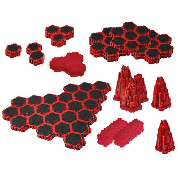 Renegade Game Studios Heroscape: Lava Fields of Valhalla Terrain Expansion, 120+ Hex Tiles, 4 Lava Rock Outcrop Pieces