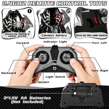 Agard Remote Control Spider Robot Toy (Black Grey)