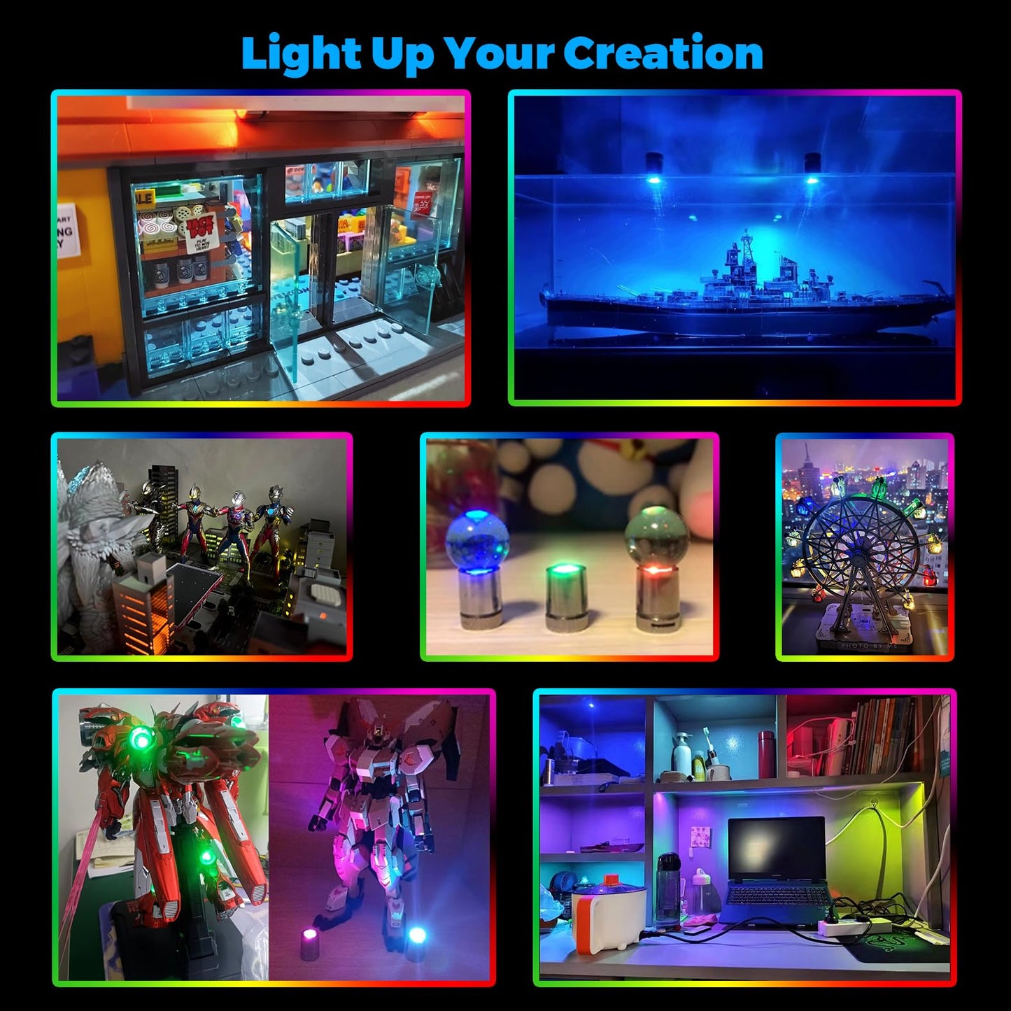 SUZEYAR 36 Pcs - Miniature Lights for Dollhouse,Miniature LED Lights for Handcraft,Mini Spot Light Battery Operated, Tiny Decoration Lights,LED