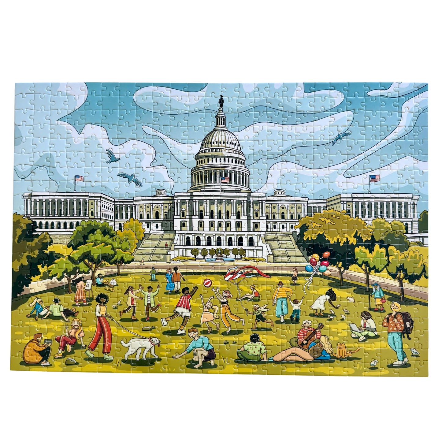 500-Piece Jigsaw Puzzle for Adults - Washington DC Landmarks, United States Capitol - Updated Edition with New Cut, Colorful Nostalgic Puzzle