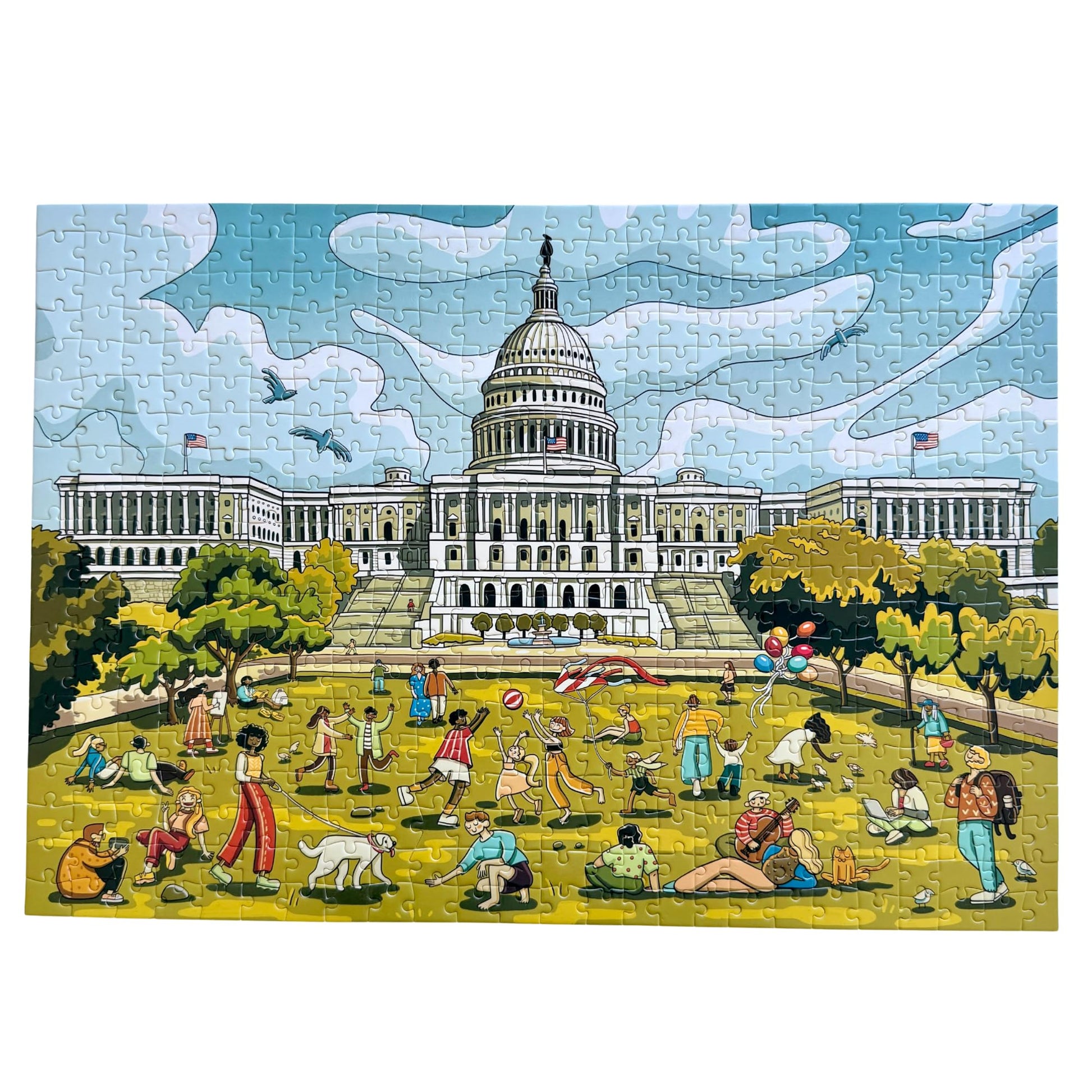 500-Piece Jigsaw Puzzle for Adults - Washington DC Landmarks, United States Capitol - Updated Edition with New Cut, Colorful Nostalgic Puzzle