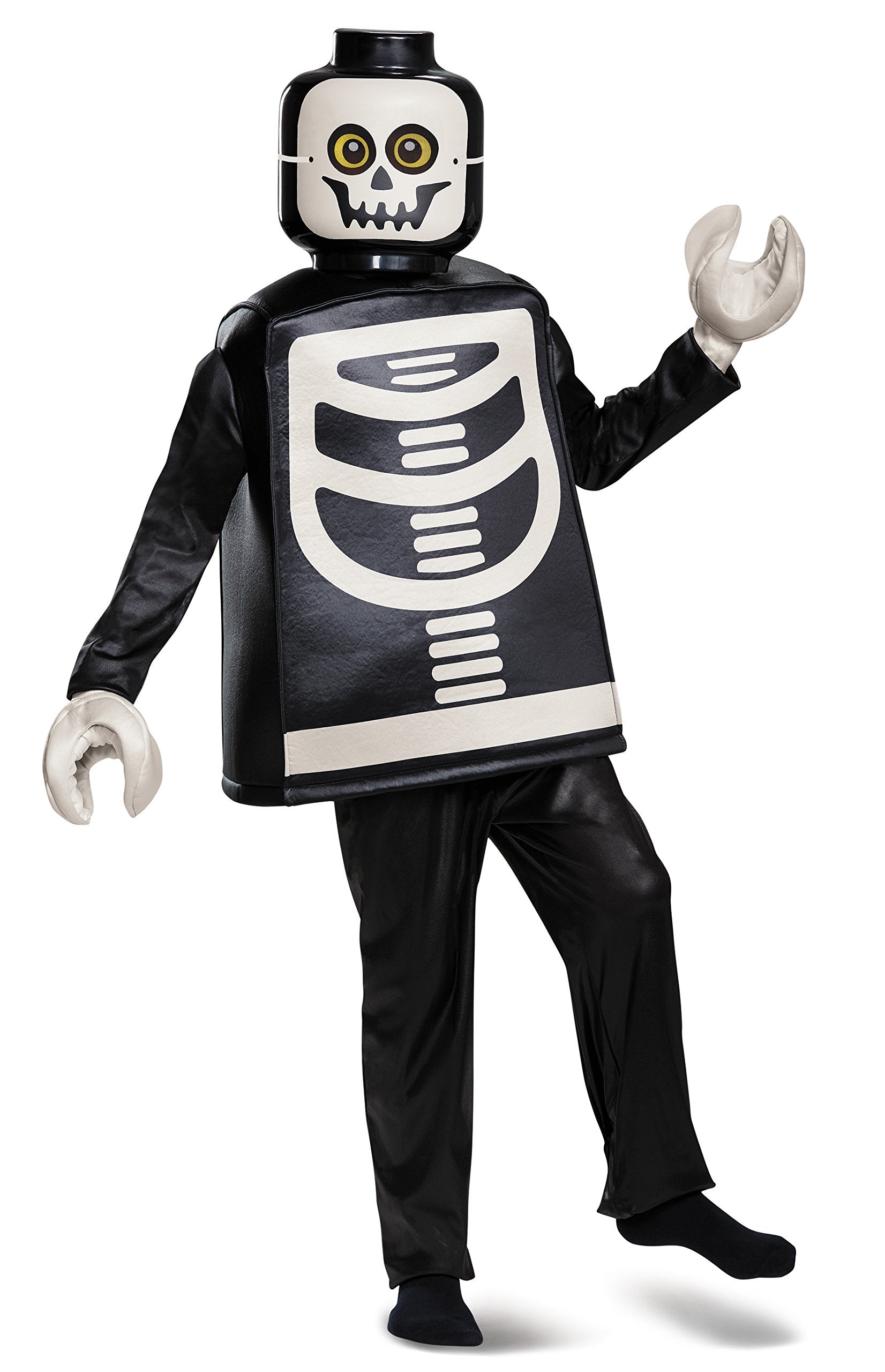 Disguise Lego Skeleton Deluxe Costume, Black, Small (4-6)