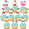 Summer Christmas Cupcake Toppers - 40Pcs