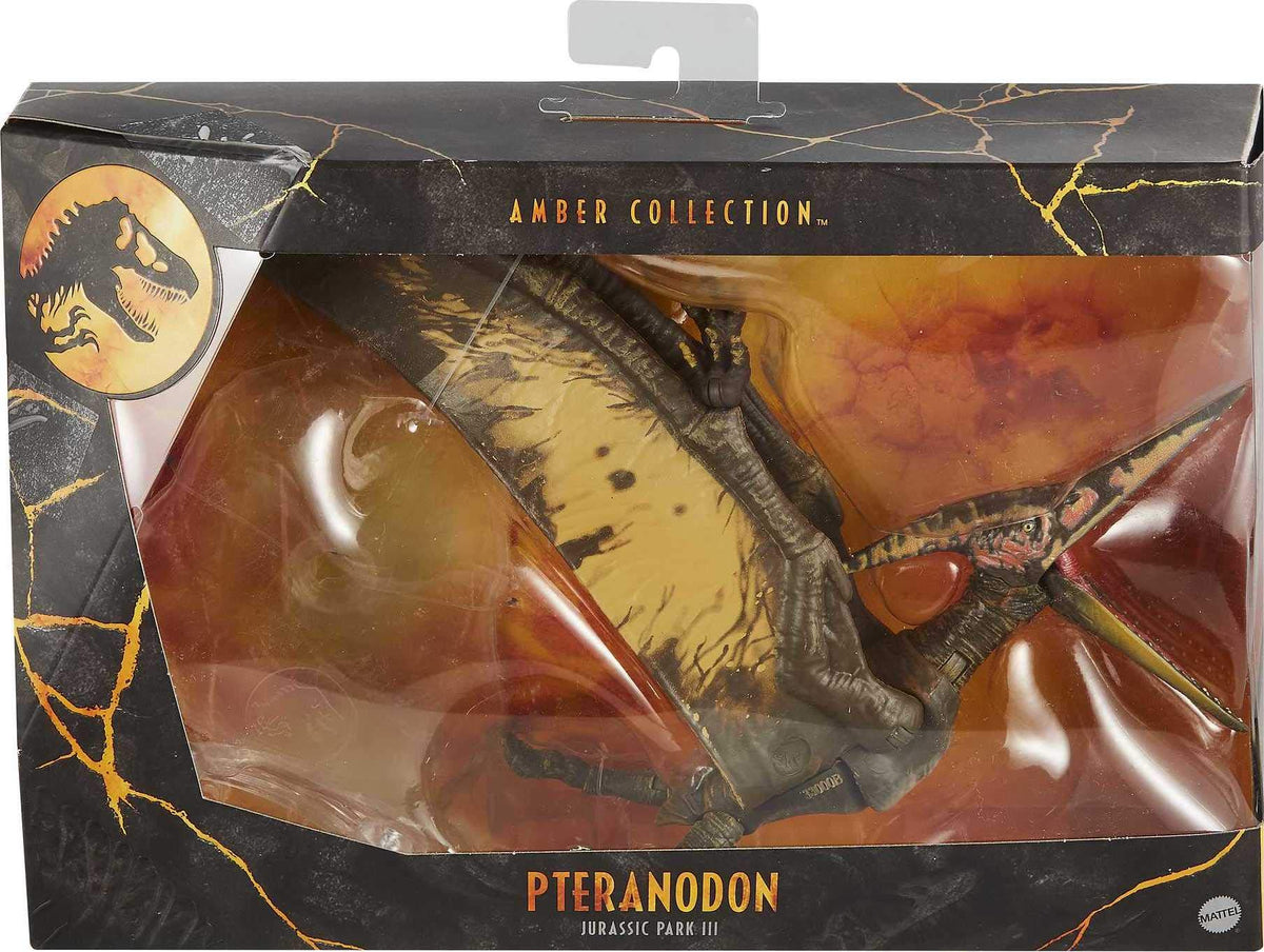 Jurassic World Toys Amber Collection Pteranodon 6-in Dinosaur Action Figure, Movie-Authentic Detail, Movable Joints & Figure Display Stand,