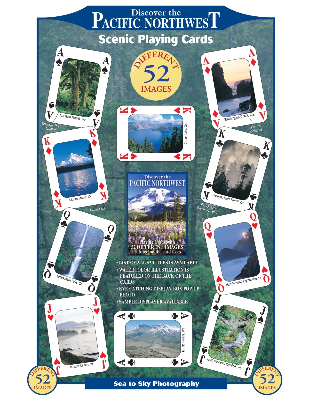 SEA and SKY Discover The Pacific Northwest Playing Cards