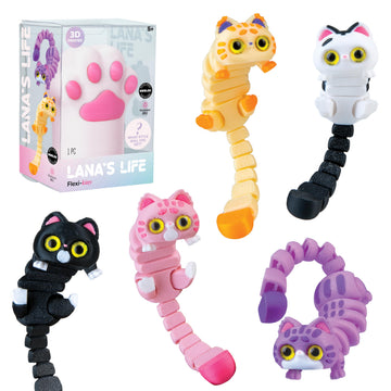 Lana's Life 3D Printed Flexi-Kitty Blind Box Cat Paw (White) - 1 Individual White Cat Paw Containing 1 Randomly Assorted Collectible 3D Printed