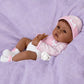 The Ashton-Drake Galleries So Truly Real Reborn Baby Doll Blessings from the Start by Linda Murray, 16 inches, Brown Eyes, Weighted Body (Pink)