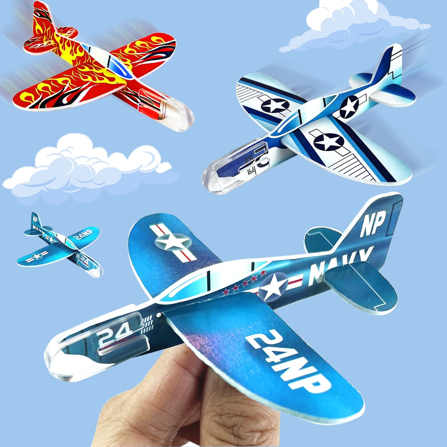 XIPEGPA 60 PCS Glider Planes Bulk Airplane Gliders Toy for Kids Paper Airplane Toys Set for Birthday Party Favor Goodie Bag Stuffers Classroom Prizes