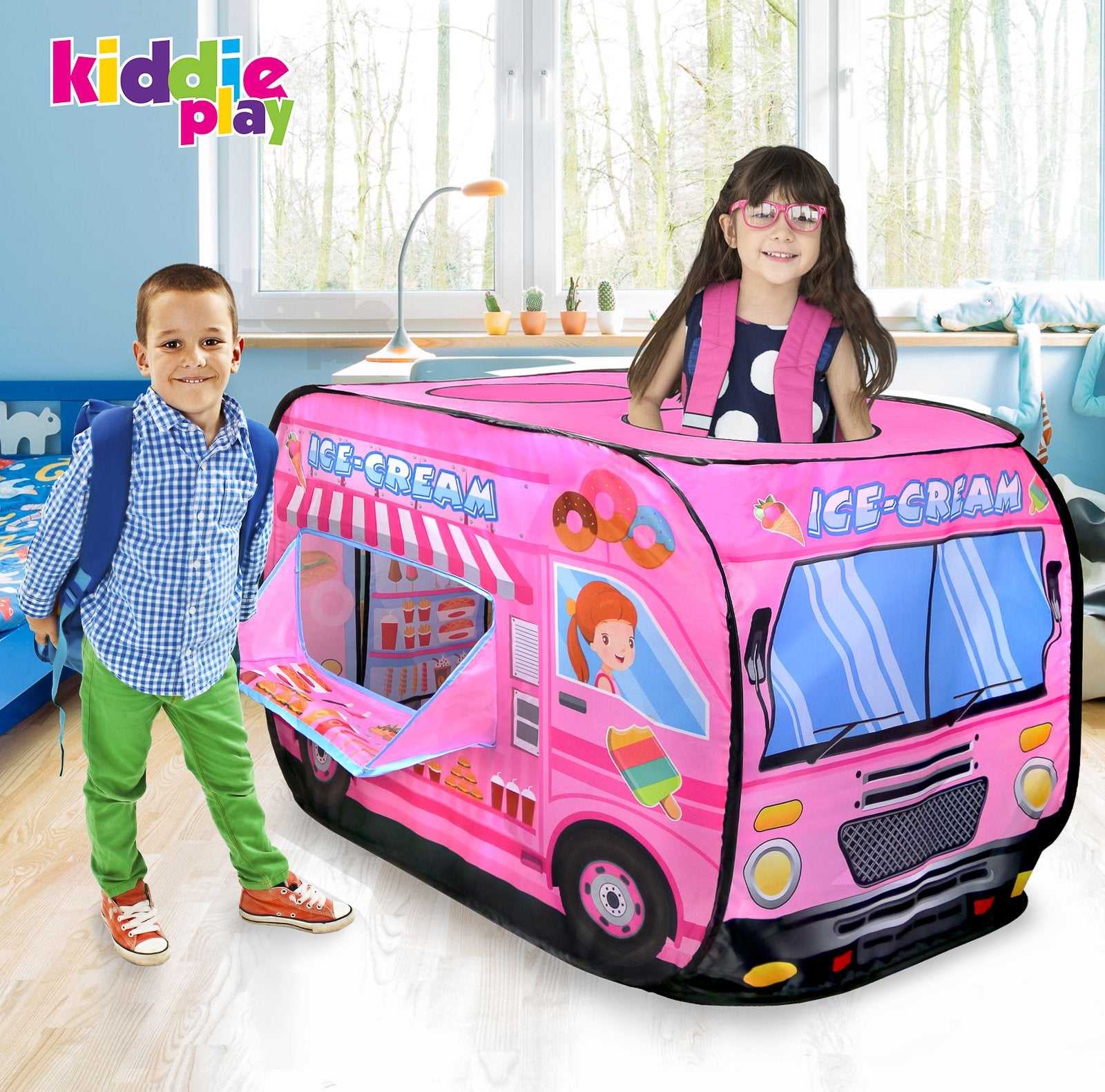 Kiddie Play Pop Up Play Tent for Kids Ice Cream Truck Playhouse