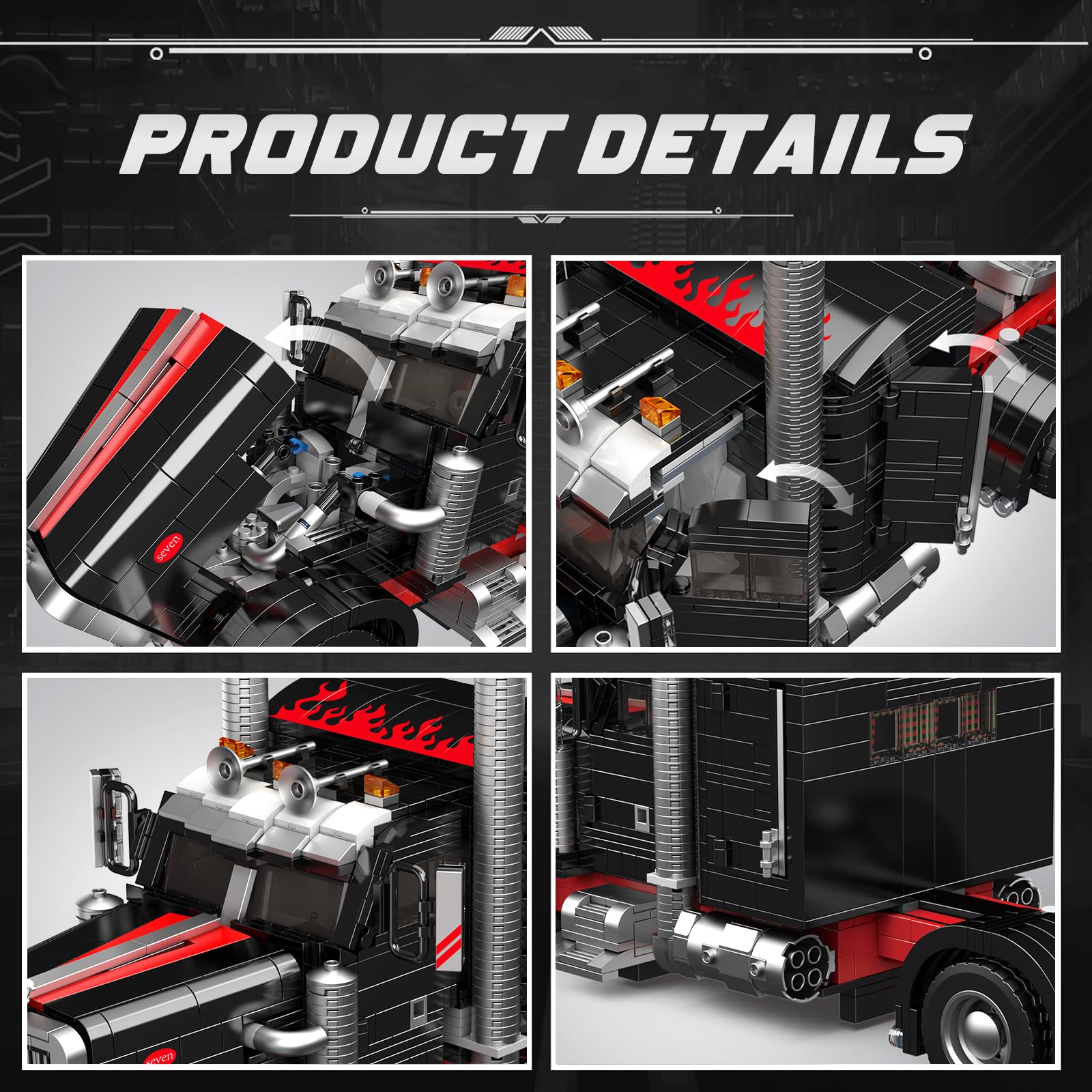 Mould King 10037 Heavy-Duty Tow Truck Building Toy Set, MOC Road Trailers Building Toys, Technology Wreckers Toy for Adult 14+ (1,797 Pieces)