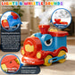 Train Set for Toddlers with Steam, Music & Lights, Electric Choo Choo Train Toy with Tracks & Magnetic Construction Cars, Toy Train Set for Kids