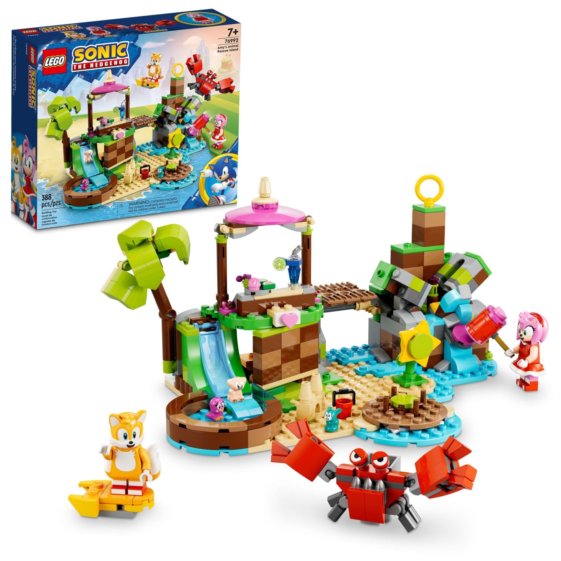 LEGO Sonic The Hedgehog Amy’s Animal Rescue Island 76992 Building Toy Set, Sonic Adventure Toy with 6 Characters and Accessories for Creative Role