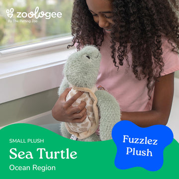 The Petting Zoo Sea Turtle Stuffed Animal Plushie, Gifts for Kids, Fuzzlez Sealife Animals, Tortoise Plush Toy 10 Inches
