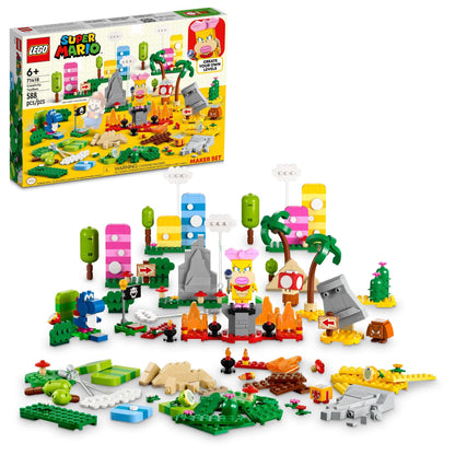 LEGO Super Mario Creativity Toolbox Maker Set 71418, Create Your Own Levels with Figures, Grass, Desert and Lava Builds, Starter Course Expansion, Toy