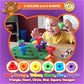 Jumbo Stacking Shapes Pegboard Set for Kids with 18 Pegs, 2 Wooden Dice, Lacing String & Storage Box (Light Rainbow Colors)