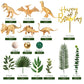 21 PCS Gold Dinosaur Cake Toppers Dinosaur Figures Green Ball Cake Decorations for Dinosaur Theme Birthday Supplies (Gold)