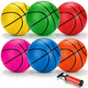 DAOLONG 6 Pack Multicolor Inflatable Mini Basketball, 6 Inch Replacement Small Basketball with Pump, Indoor Outdoor Mini Hoop Balls for Kids Toddlers