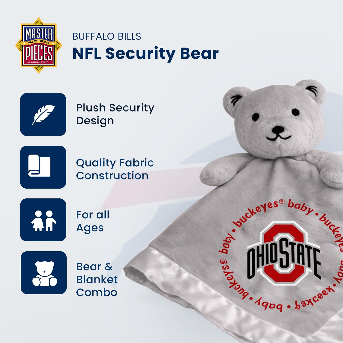 Baby Fanatic Gray Security Bear - NCAA Ohio State Buckeyes - Officially Licensed Snuggle Buddy