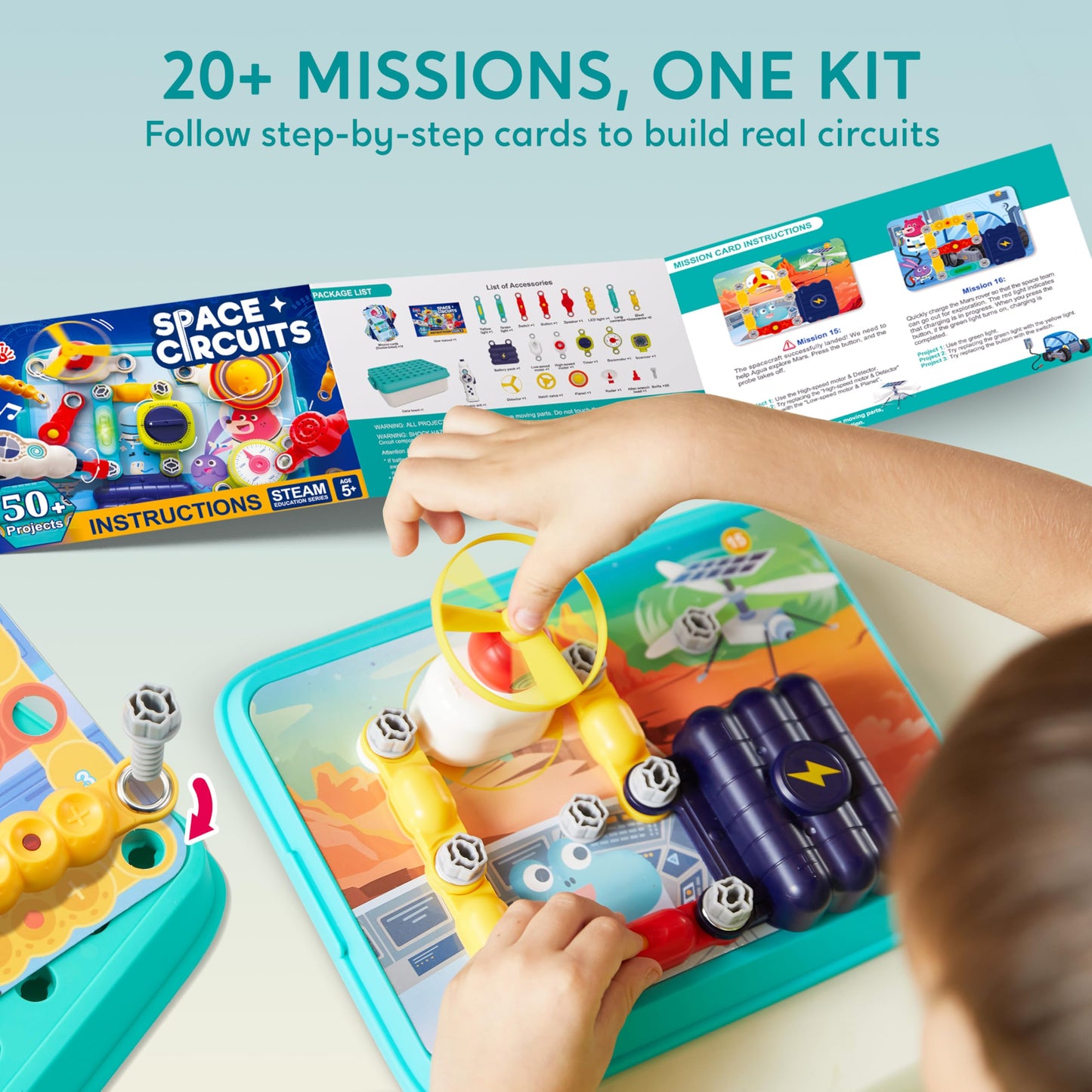 JOVA Klever Kits 50+ Projects Space Circuits - Electronics Kit for Kids with 46+ Components, Electronic STEM Toy Educational Science Kits for Kids