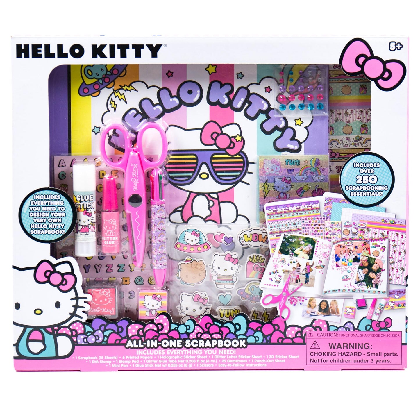 Hello Kitty All-in-One DIY , Design Your Own Scrapbook with Over 250 Essentials, Great Hello Kitty Toys for Weekend Activity, Photo & Keepsake Album