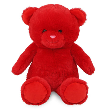 DolliBu Red Bear Stuffed Animal - Super Soft Huggable Red Wild Animal Bear Plush Toy Gift for Kids and Adults - 10 Inches