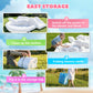 Qaba 8.2FT x 7.4FT White Bounce House 3-in-1 with Slide for Kids Ages 3-8