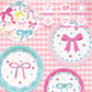 48pcs Bow Paper Plates Bow Birthday Party Decorations 7 Inch & 9 Inch