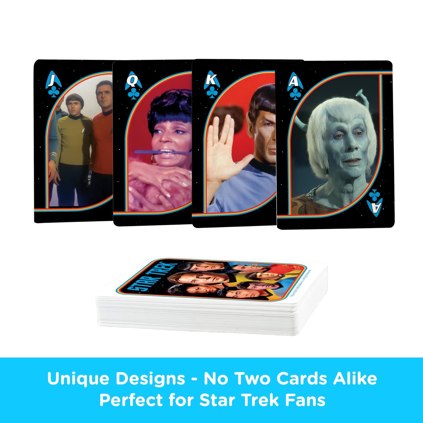 Aquarius Star Trek Original Series Playing Cards Standard Size - Themed Novelty Deck with 52 Unique Sci-Fi Designs - Collectible Merchandise Gift